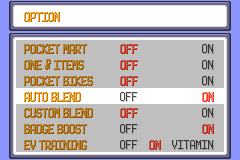 Auto Blend in the option menu