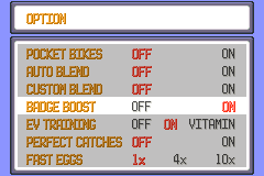 Badge Boost in the option menu