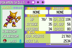 Evolved Alakazam at Level 30