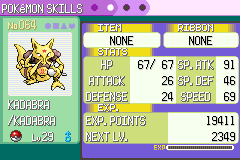 Kadabra at Level 29