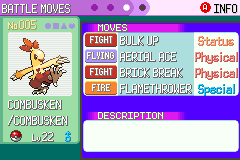 Damage category of each move