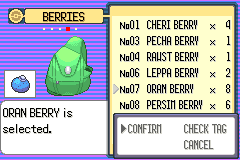 Berry choice screen
