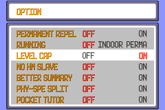 Level Cap in the option menu