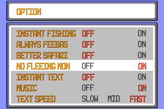 No Fleeing Mons in the option menu