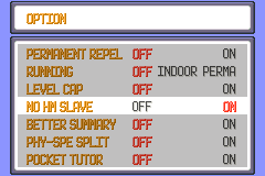 No HM Slave in the option menu