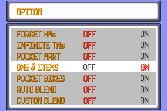 One Dollar Items in the option menu