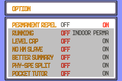 Permanent repel in option menu