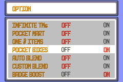 Pocket Bikes in the option menu