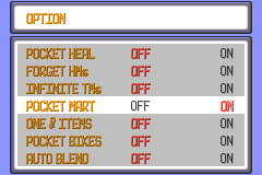 Pocket Mart in the option menu